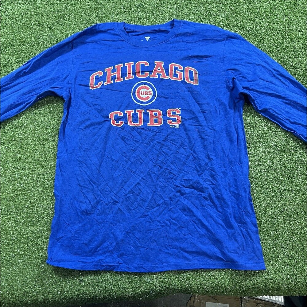 Chicago Cubs Fanatics Blue Long Sleeve T-Shirt Men's Size L NWOT